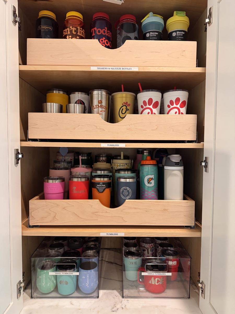 cabinet-tumblers-water-bottles-labeled